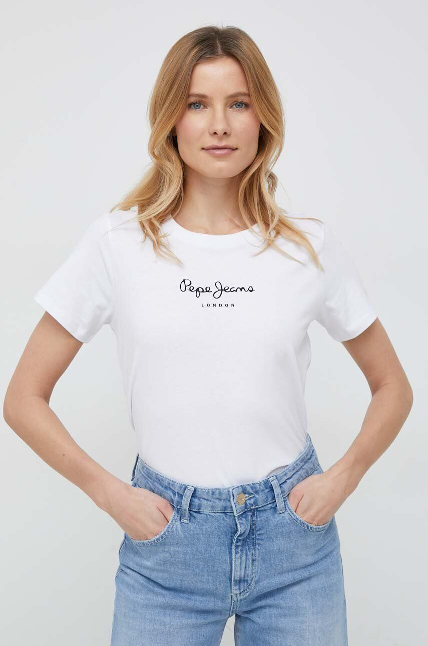 Pepe Jeans Bavlněné tričko Wendy bílá barva - Pepit.cz