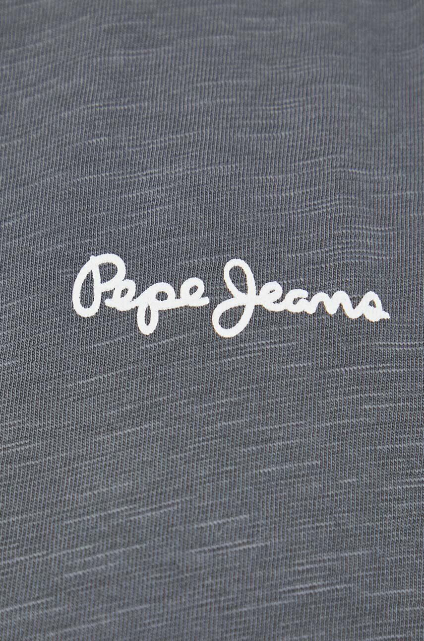 Pepe Jeans Bavlněné tričko Wiltshire šedá barva s potiskem - Pepit.cz