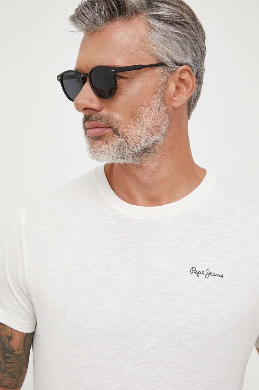 Pepe Jeans Bavlněné tričko Wiltshire bílá barva s potiskem - Pepit.cz