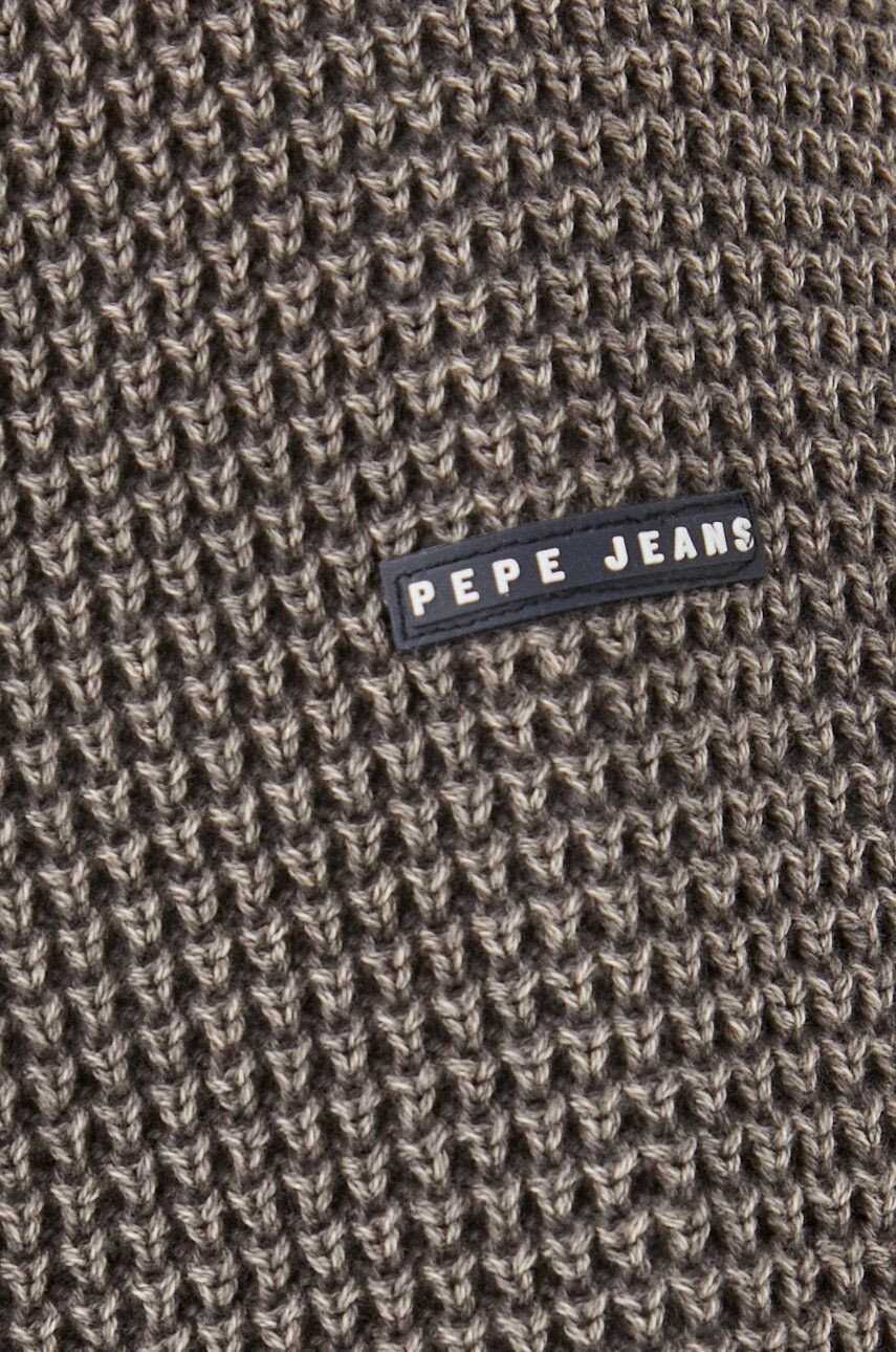 Pepe Jeans Bavlněný svetr pánský hnědá barva lehký - Pepit.cz