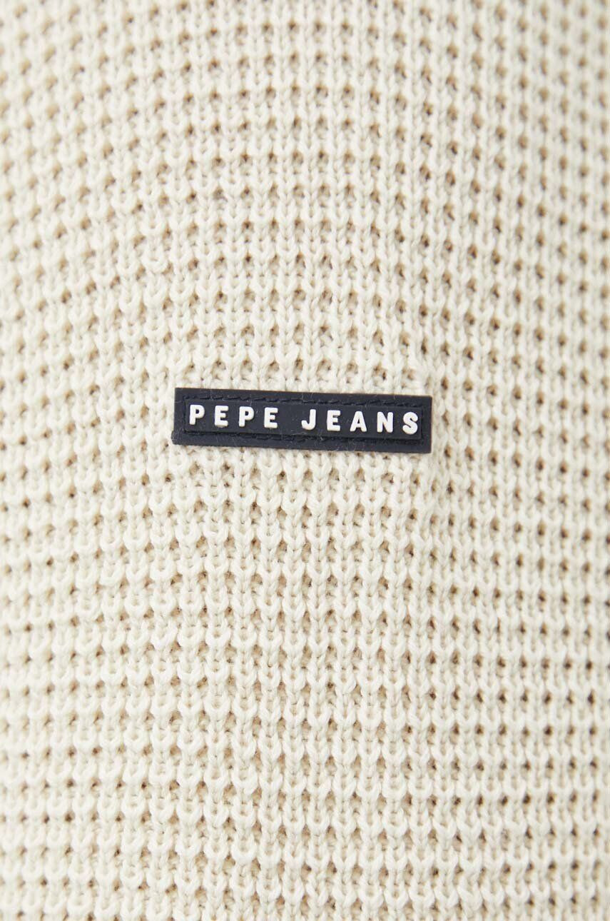 Pepe Jeans Bavlněný svetr Dean béžová barva lehký - Pepit.cz