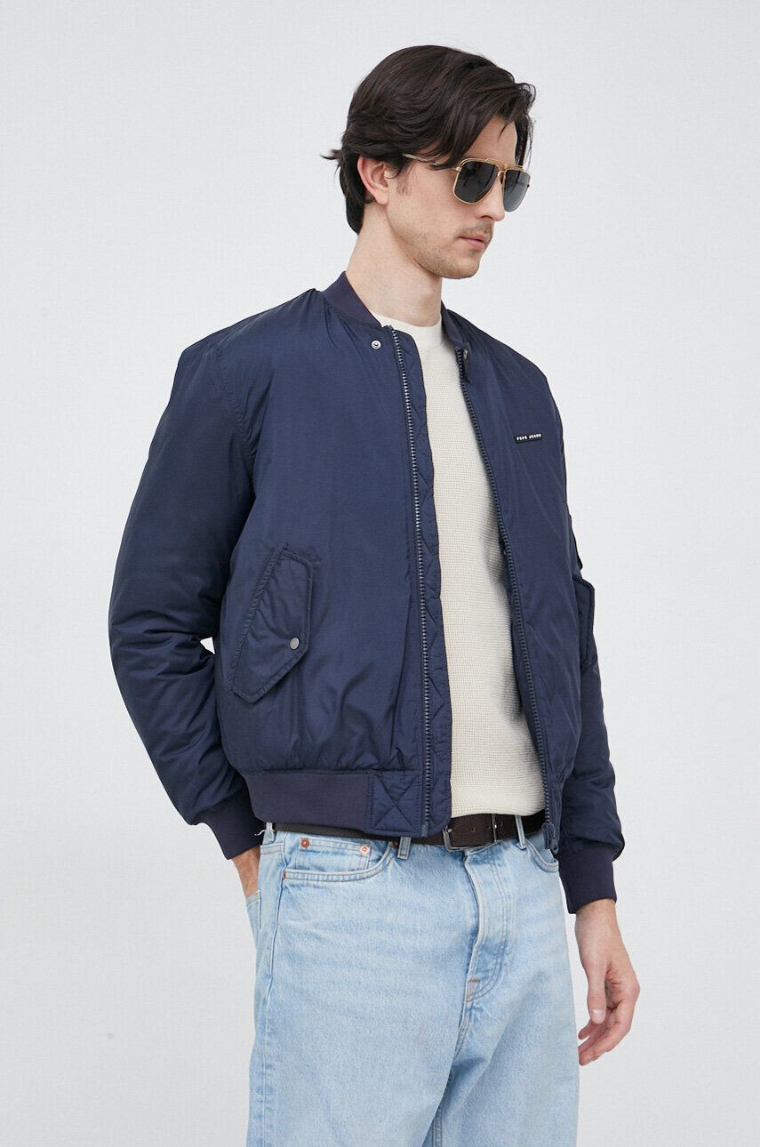 Pepe Jeans Bomber bunda Corey tmavomodrá barva přechodná - Pepit.cz