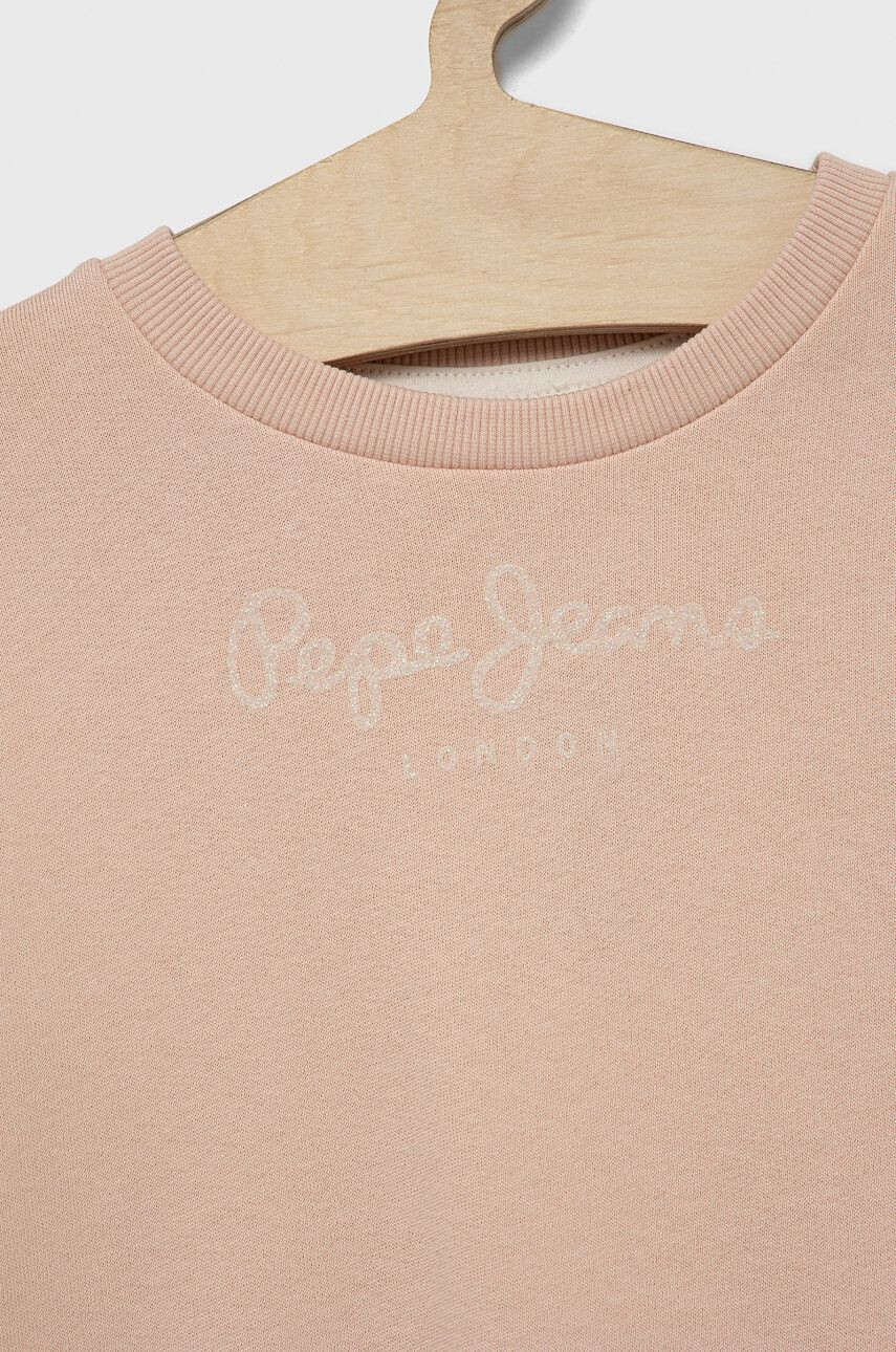 Pepe Jeans Dětská bavlněná mikina růžová barva s potiskem - Pepit.cz