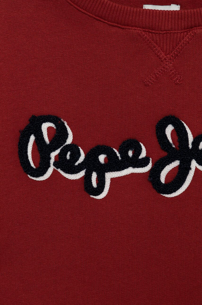 Pepe Jeans Dětská bavlněná mikina vínová barva s aplikací - Pepit.cz