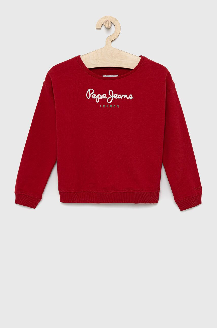 Pepe Jeans Dětská bavlněná mikina Winter Rose - Pepit.cz