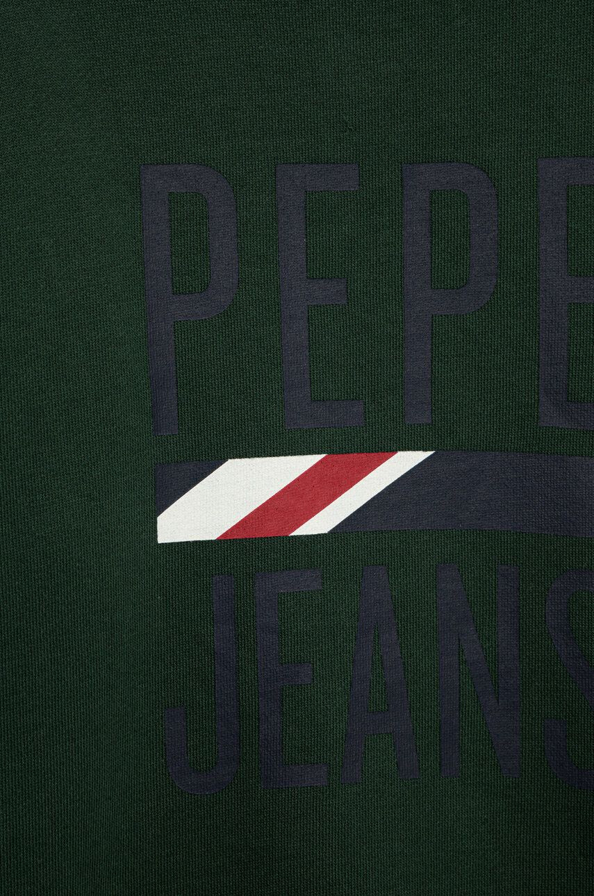 Pepe Jeans Dětská mikina zelená barva s potiskem - Pepit.cz