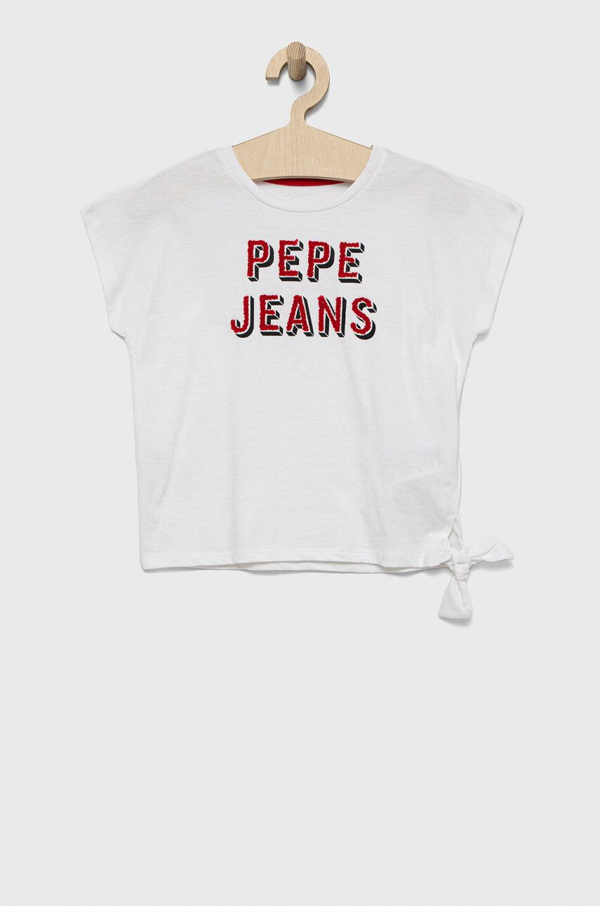 Pepe Jeans Dětské bavlněné tričko bílá barva - Pepit.cz