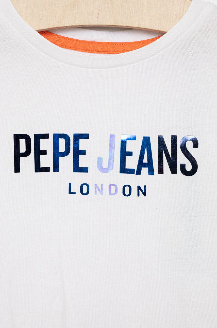 Pepe Jeans Dětské bavlněné tričko bílá barva - Pepit.cz