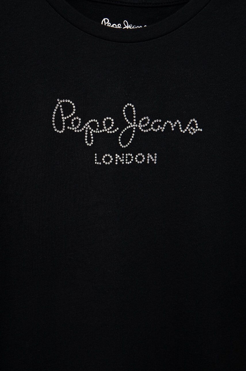 Pepe Jeans Dětské bavlněné tričko černá barva - Pepit.cz