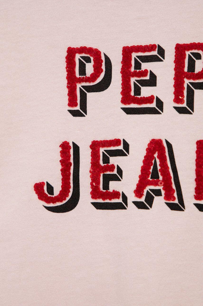 Pepe Jeans Dětské bavlněné tričko růžová barva - Pepit.cz