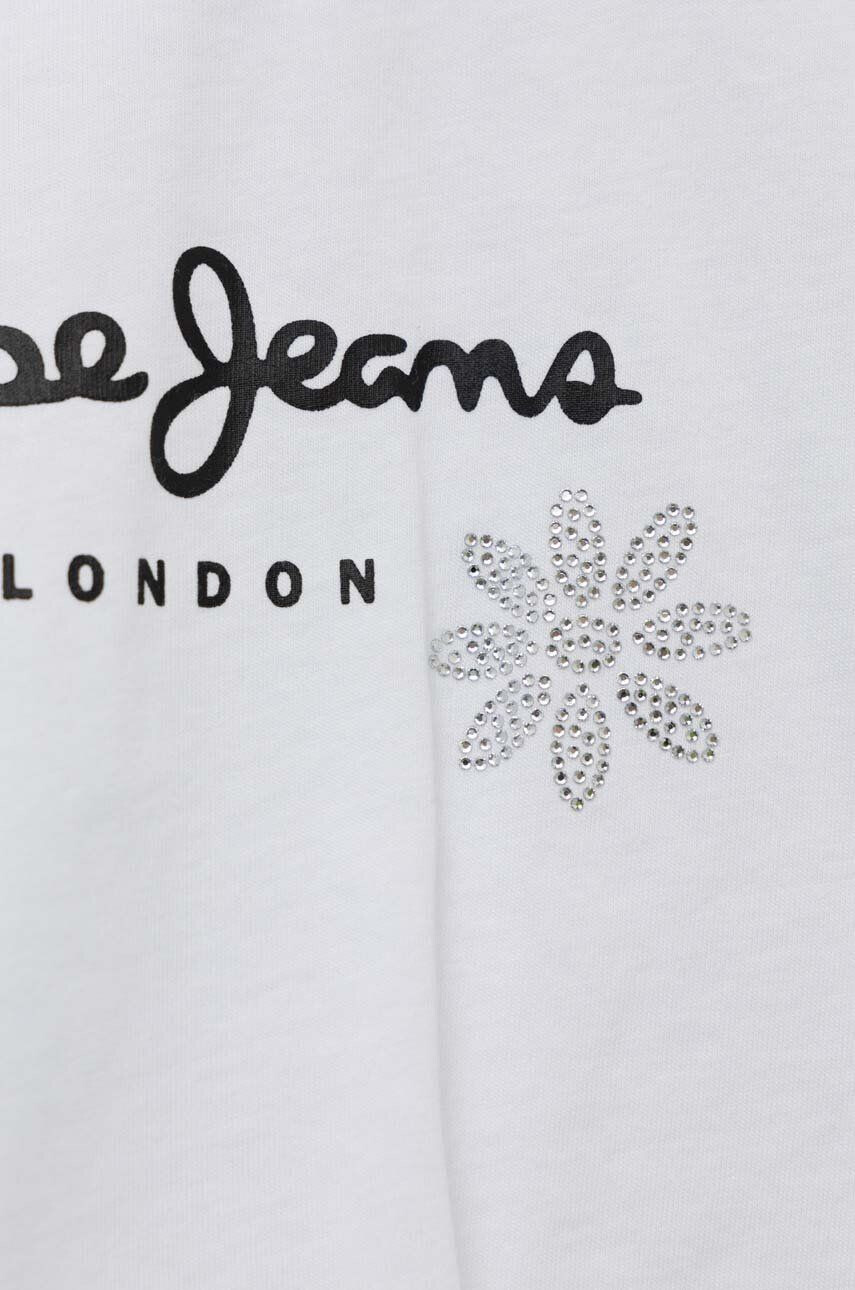 Pepe Jeans Dětské bavlněné tričko Garland bílá barva - Pepit.cz