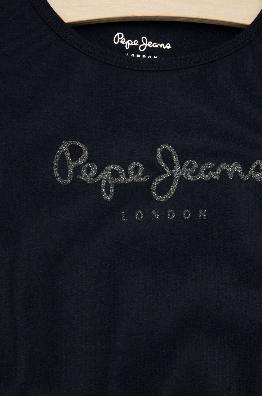 Pepe Jeans Dětské tričko s dlouhým rukávem tmavomodrá barva - Pepit.cz