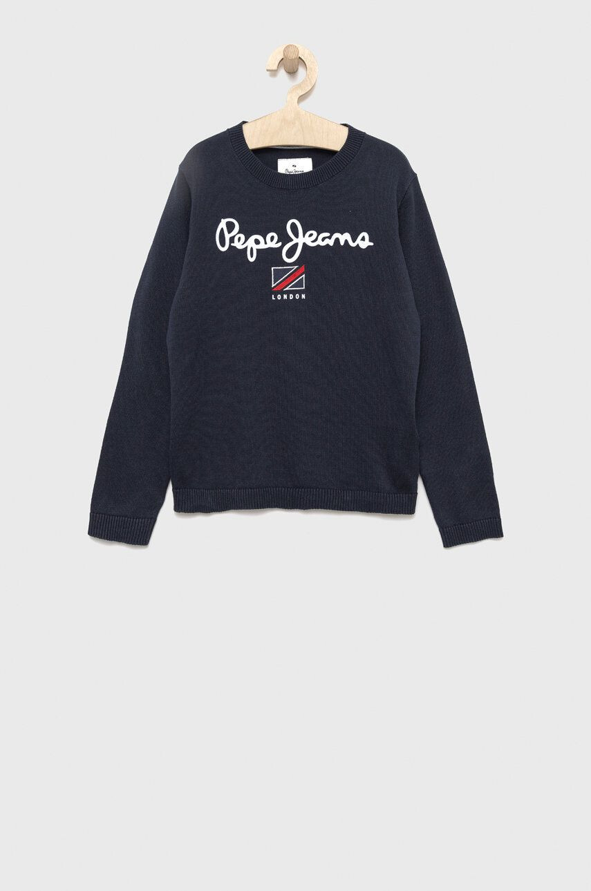 Pepe Jeans Dětský bavlněný svetr tmavomodrá barva lehký - Pepit.cz