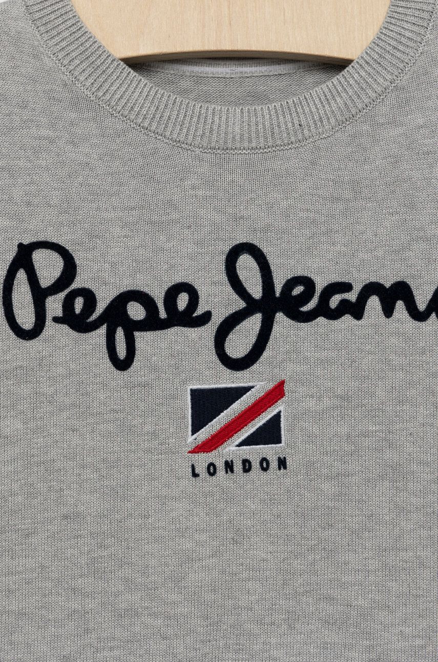 Pepe Jeans Dětský svetr šedá barva lehký - Pepit.cz