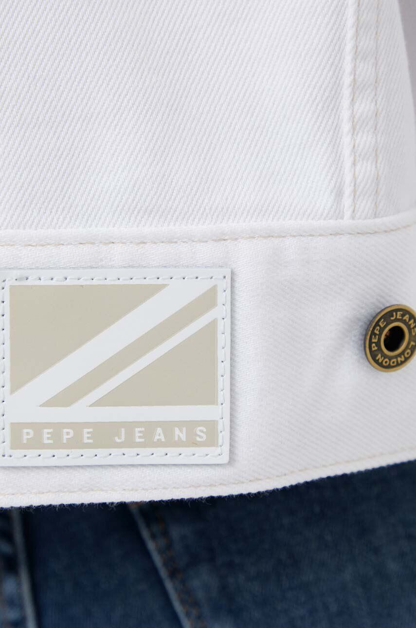 Pepe Jeans Džínová bunda Frankie dámská bílá barva přechodná oversize - Pepit.cz