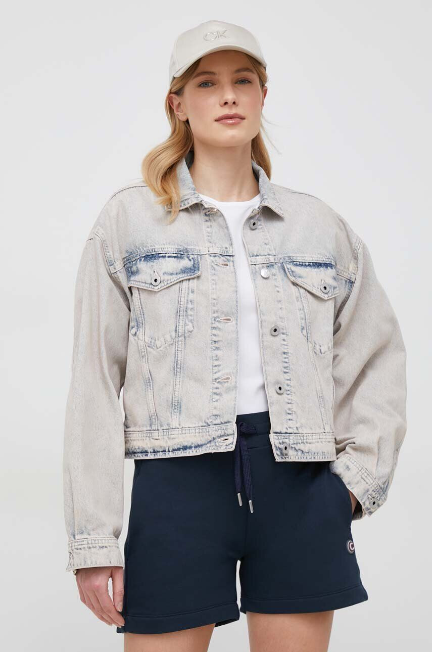 Pepe Jeans Džínová bunda Turner Rose dámská přechodná oversize - Pepit.cz