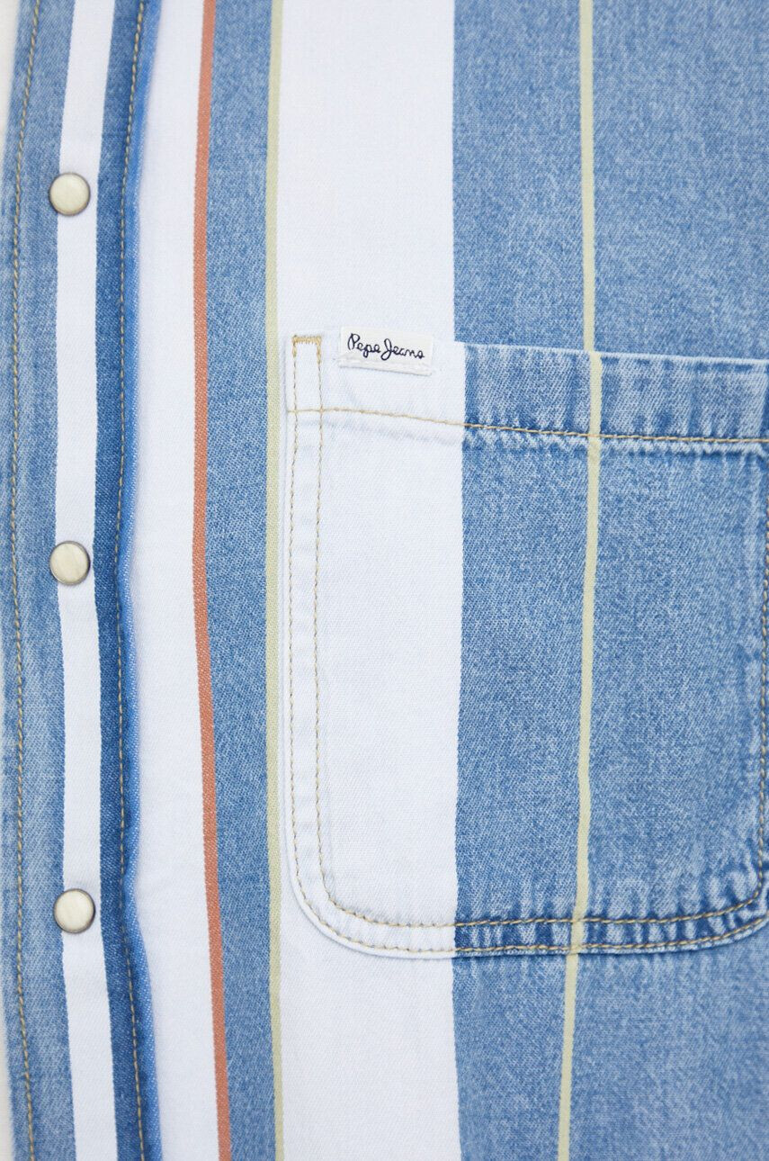 Pepe Jeans Džínová košile pánská tmavomodrá barva relaxed s klasickým límcem - Pepit.cz