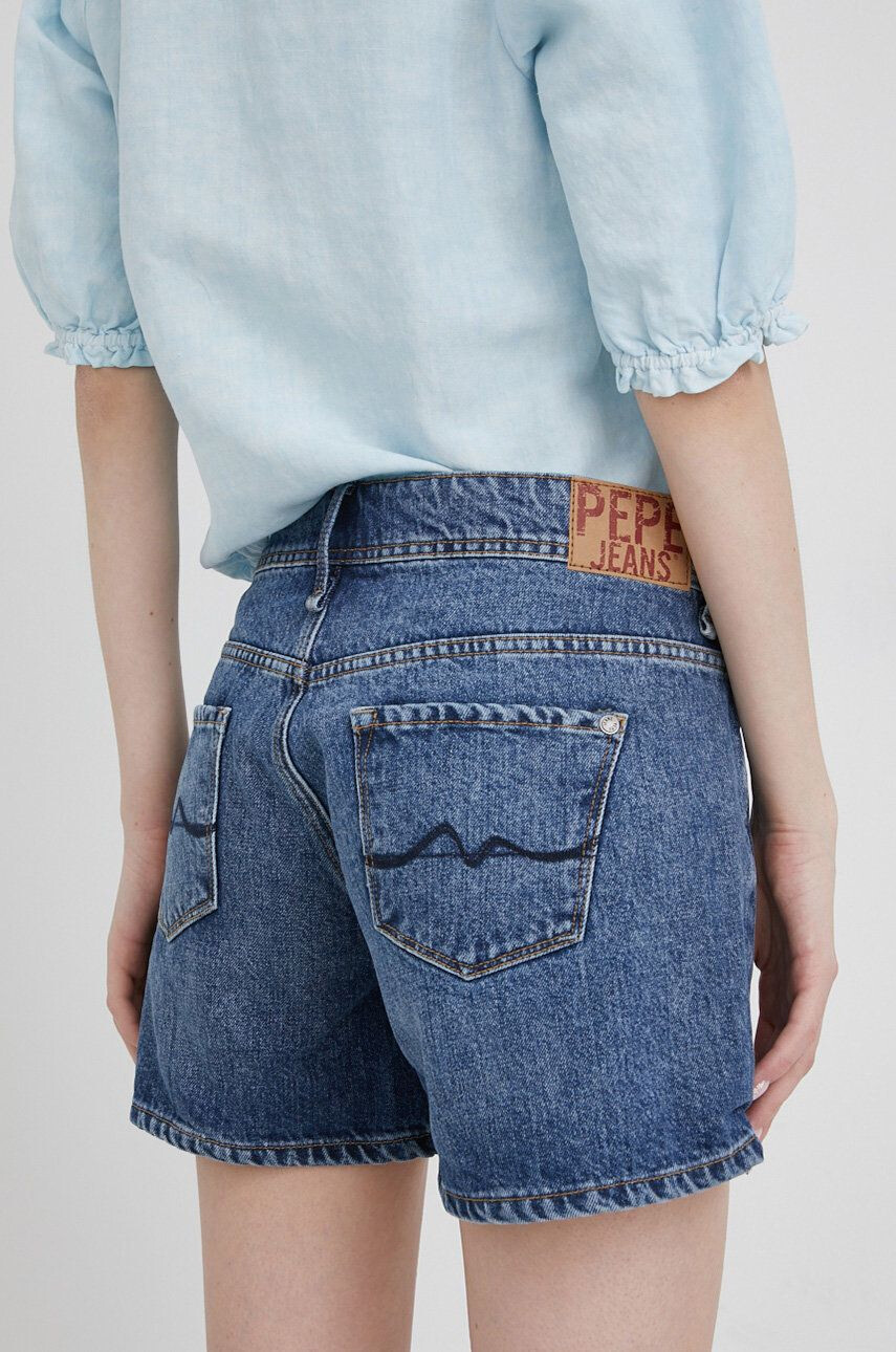 Pepe Jeans Džínové šortky dámské tmavomodrá barva medium waist - Pepit.cz