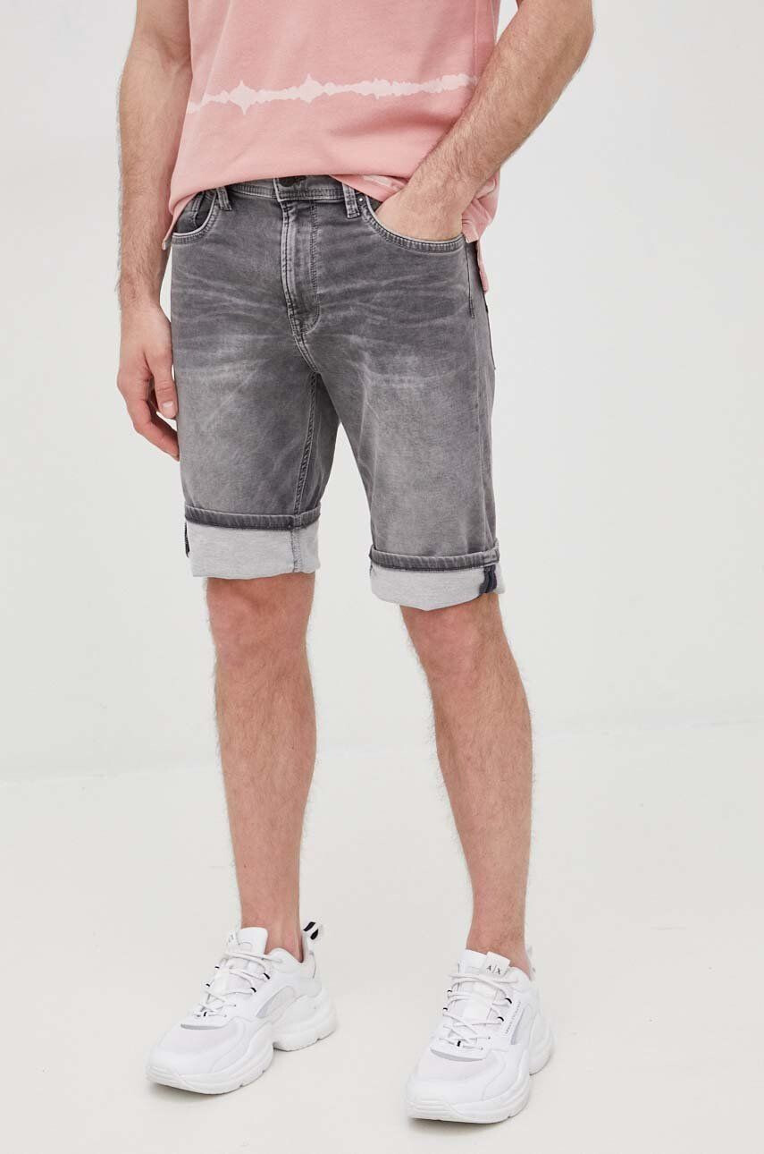 Pepe Jeans Džínové šortky Jack Short Grey pánské šedá barva - Pepit.cz