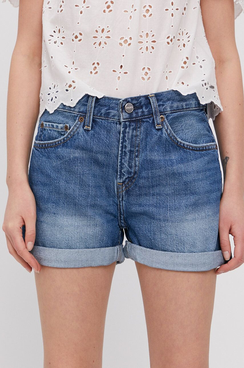 Pepe Jeans Džínové šortky Mable dámské hladké medium waist - Pepit.cz