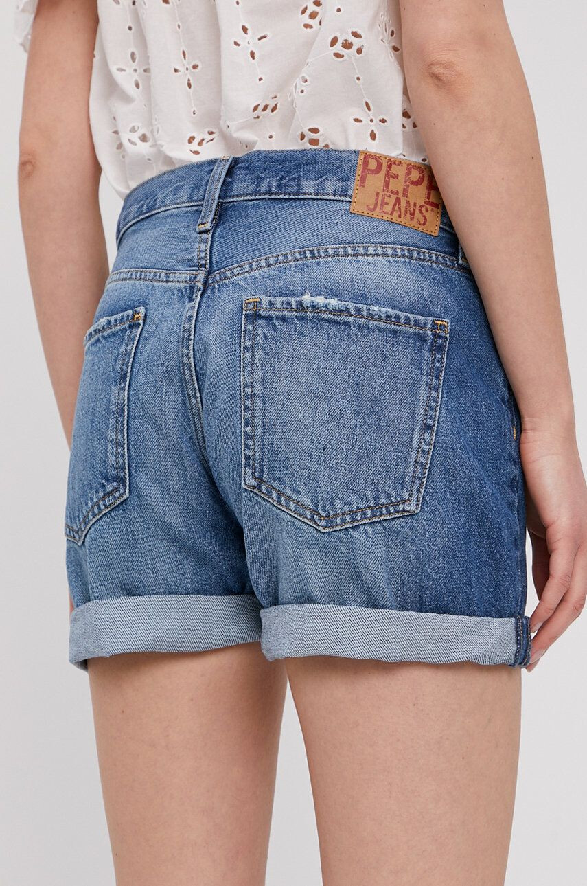 Pepe Jeans Džínové šortky Mable dámské hladké medium waist - Pepit.cz