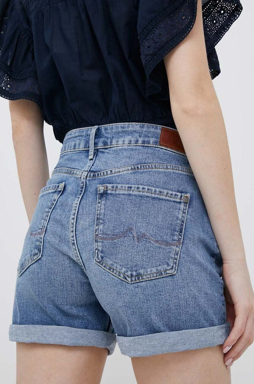 Pepe Jeans Džínové šortky Mary dámské hladké high waist - Pepit.cz