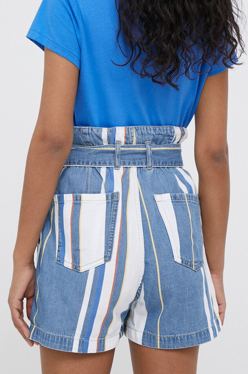 Pepe Jeans Džínové šortky Phoebe Retro dámské vzorované high waist - Pepit.cz