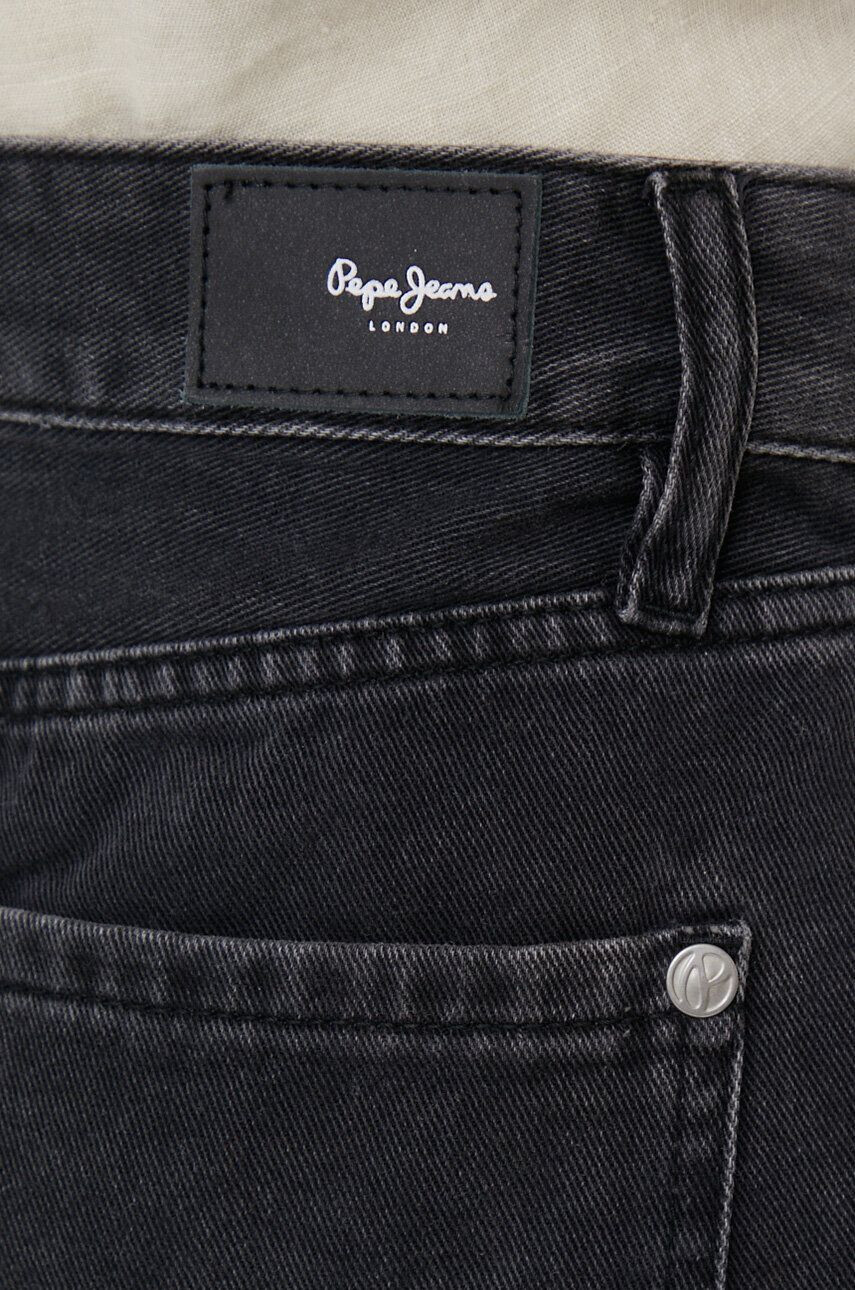 Pepe Jeans Džínové šortky Suzie dámské černá barva hladké high waist - Pepit.cz