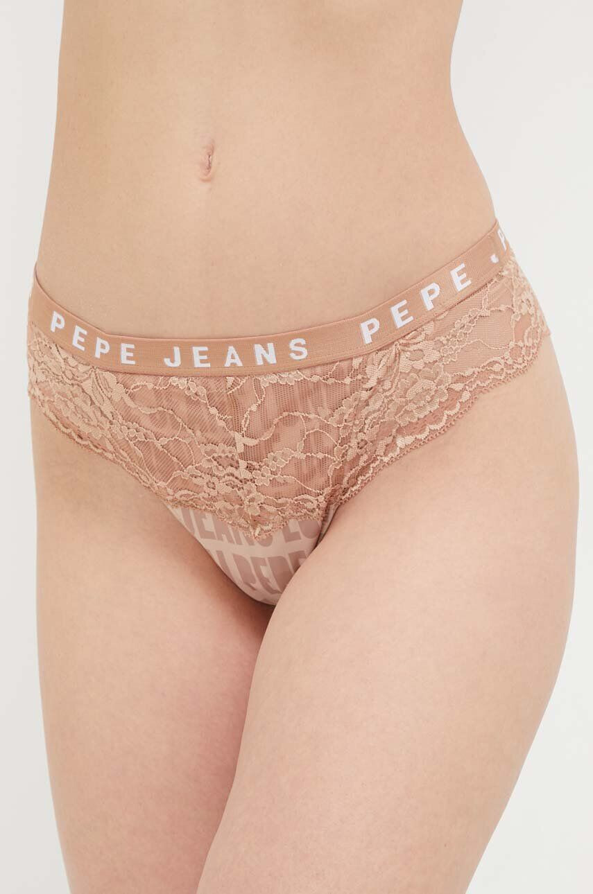 Pepe Jeans Kalhotky brazilky béžová barva průhledné - Pepit.cz