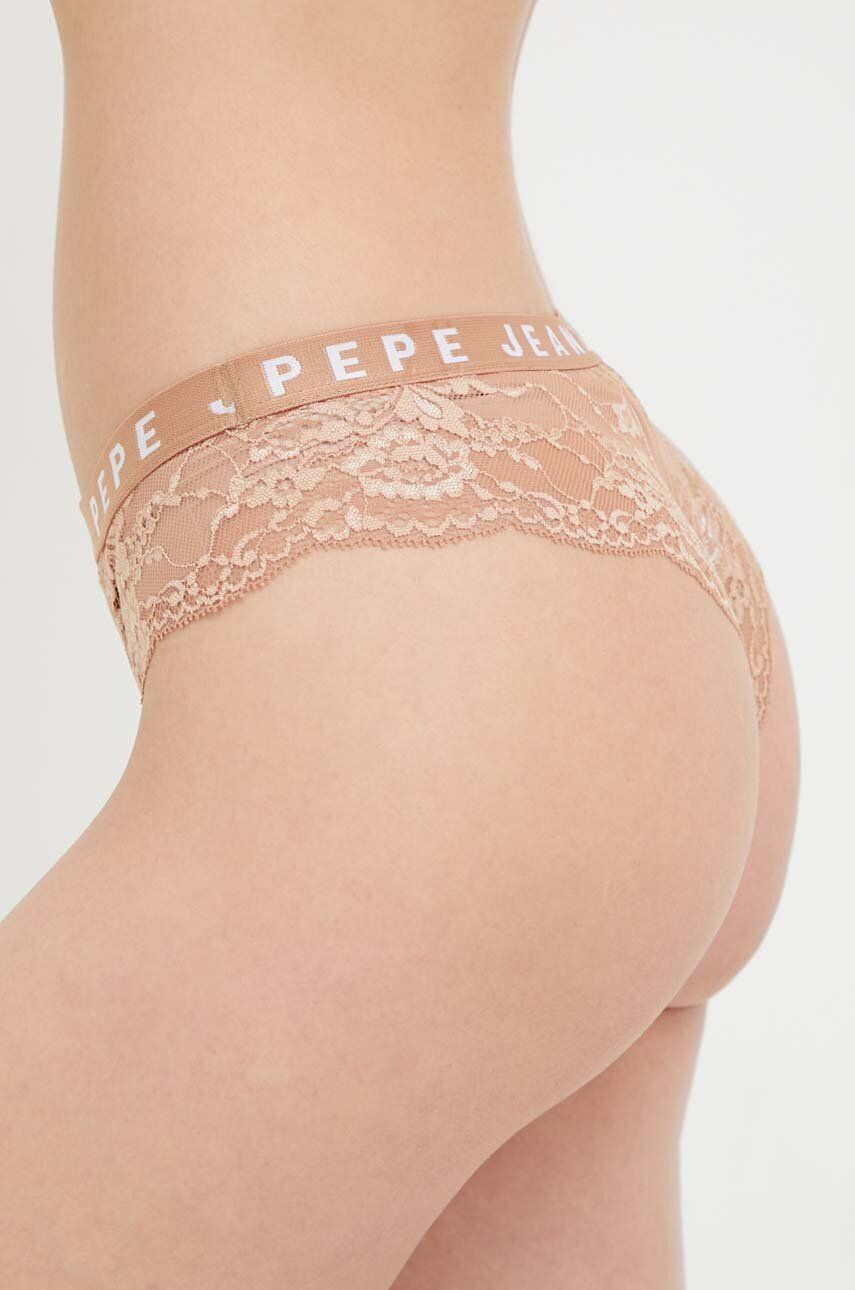 Pepe Jeans Kalhotky brazilky béžová barva průhledné - Pepit.cz