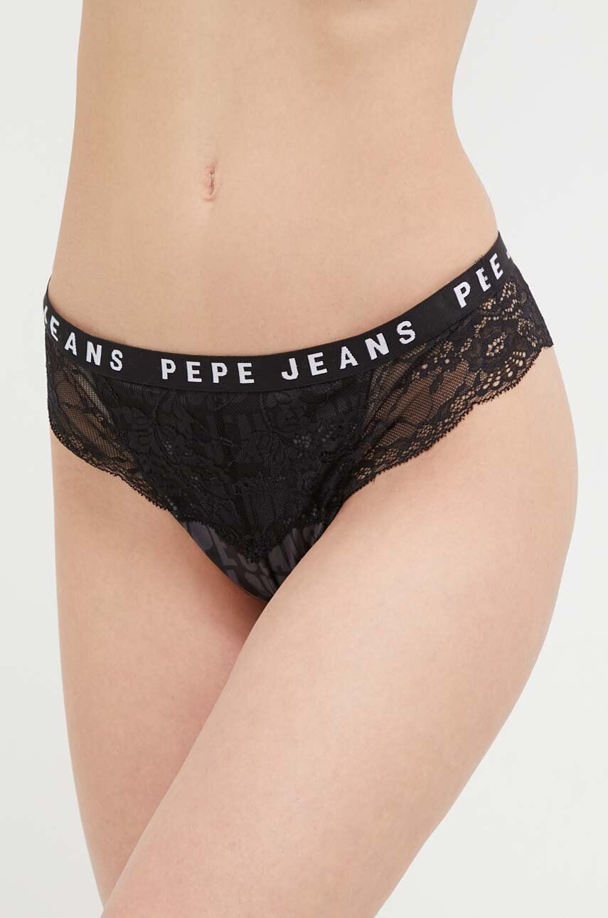 Pepe Jeans Kalhotky brazilky černá barva průhledné - Pepit.cz