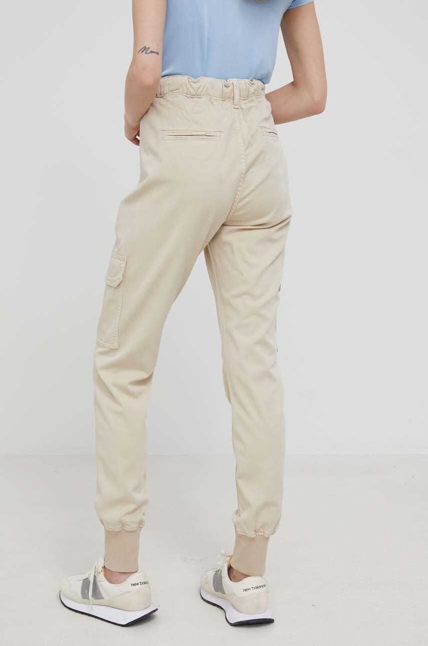 Pepe Jeans Kalhoty dámské béžová barva jogger medium waist - Pepit.cz