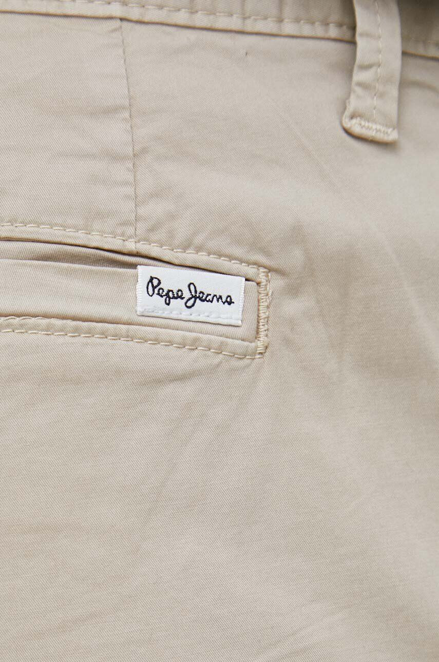 Pepe Jeans Kalhoty Harrow Poplin pánské béžová barva ve střihu chinos - Pepit.cz