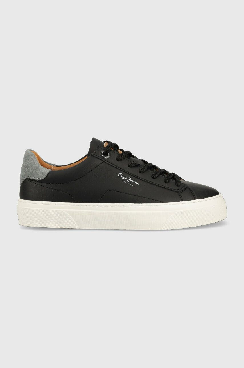 Pepe Jeans Kožené sneakers boty YOGI černá barva PMS30930 - Pepit.cz