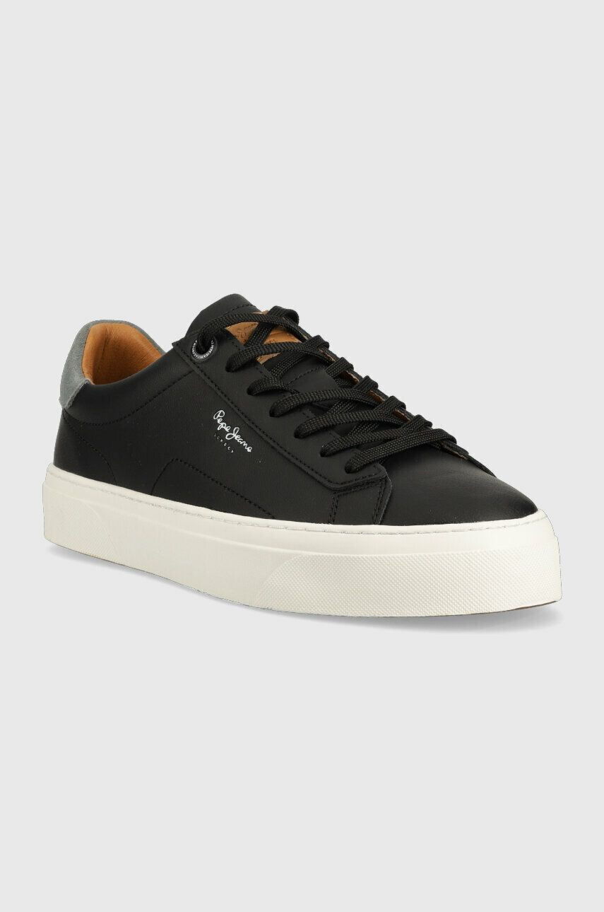 Pepe Jeans Kožené sneakers boty YOGI černá barva PMS30930 - Pepit.cz