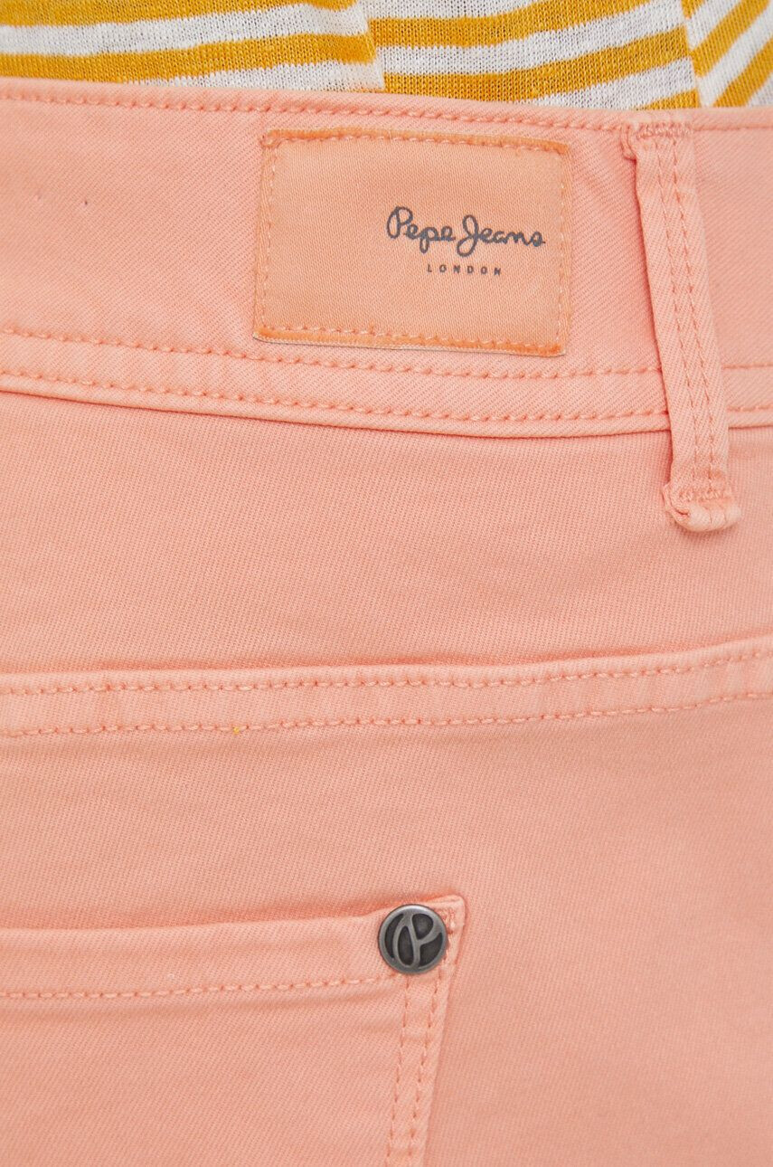 Pepe Jeans Kraťasy Siouxie dámské oranžová barva hladké medium waist - Pepit.cz