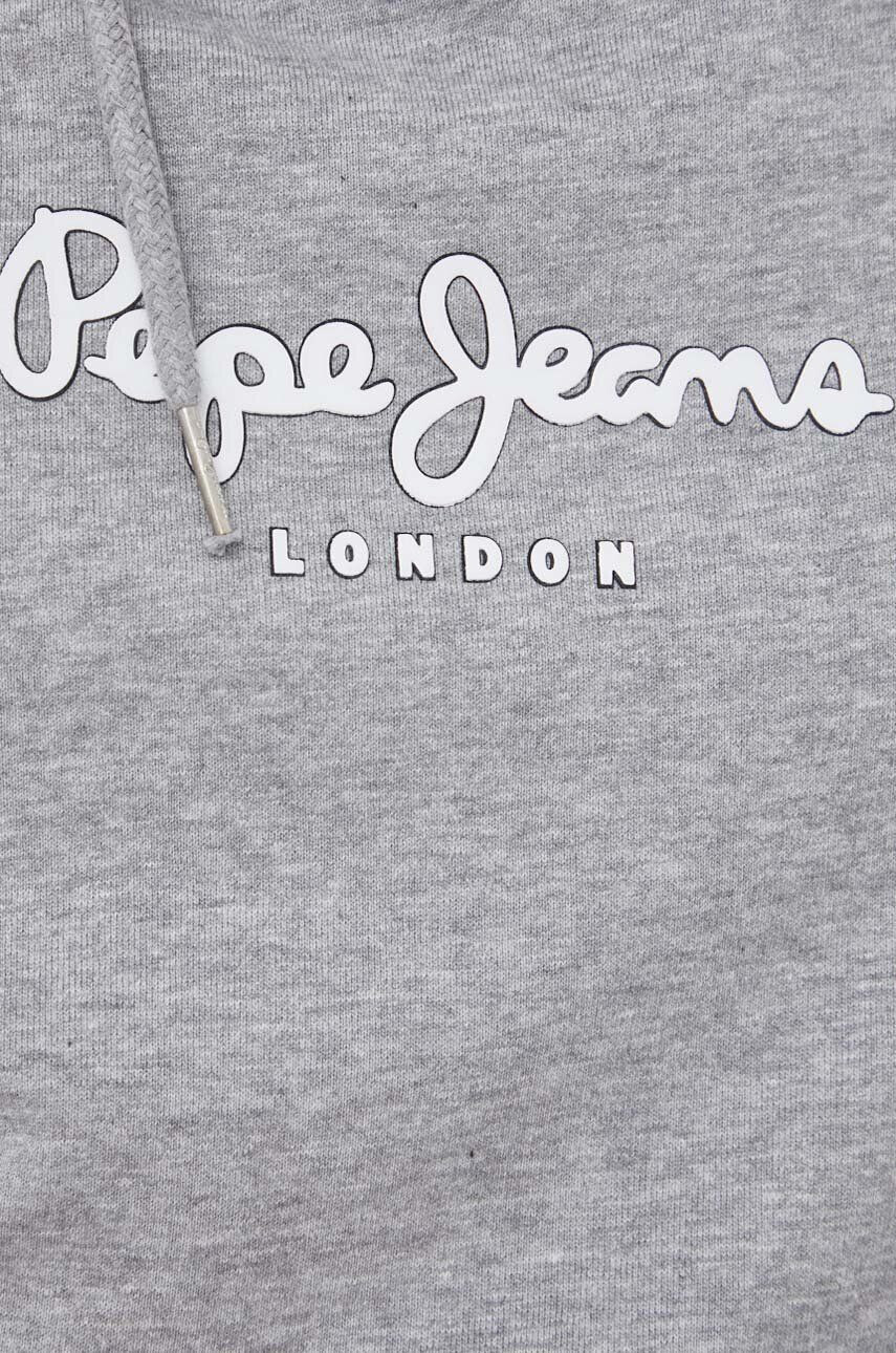 Pepe Jeans Mikina Edward Hoodie pánská šedá barva s kapucí s potiskem - Pepit.cz