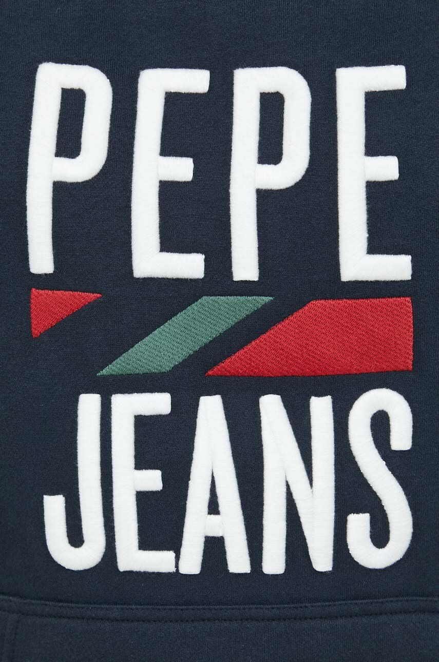 Pepe Jeans Mikina Perrin pánská tmavomodrá barva s kapucí s aplikací - Pepit.cz