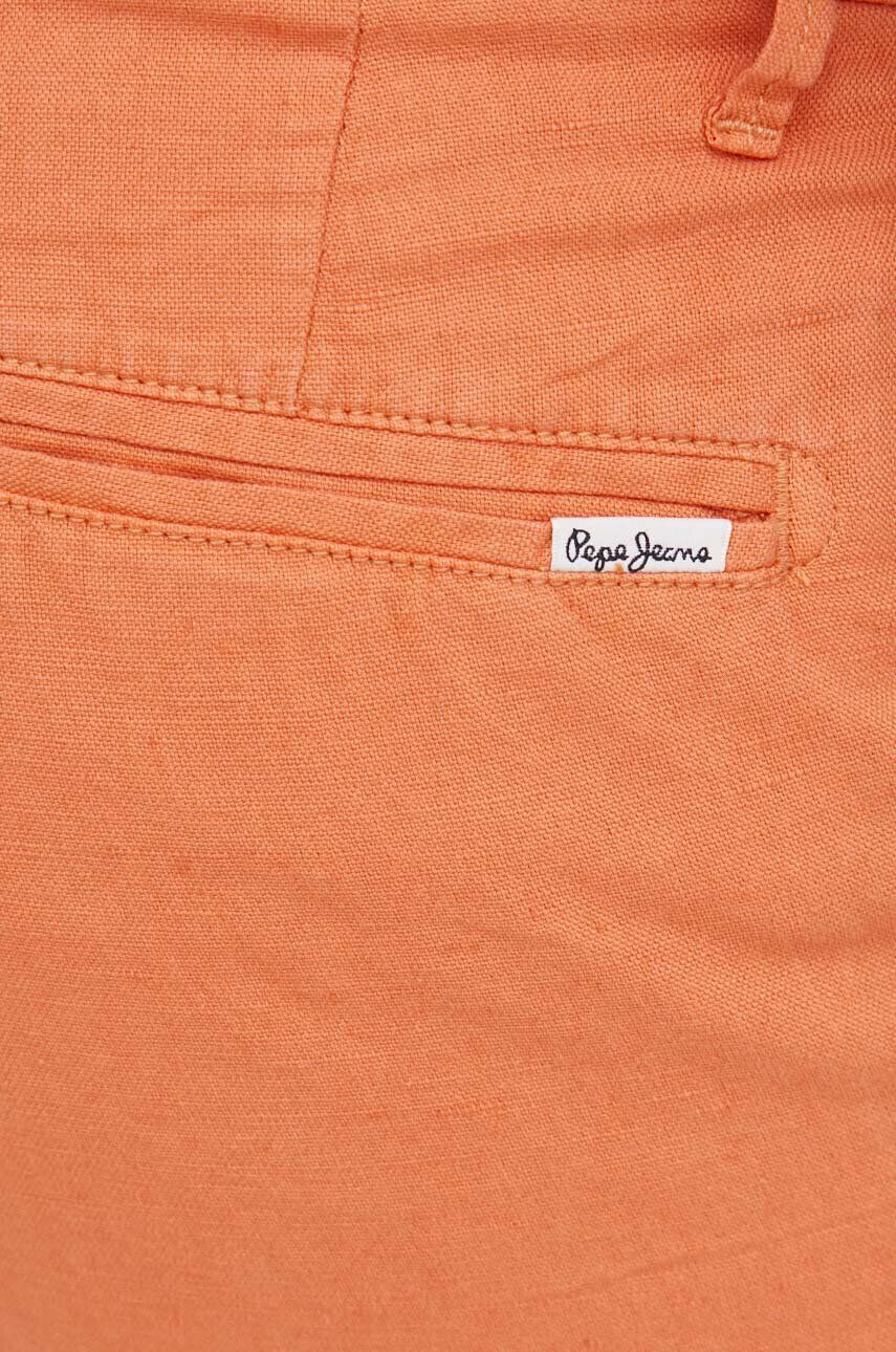 Pepe Jeans Šortky s příměsí lnu Arkin oranžová barva - Pepit.cz