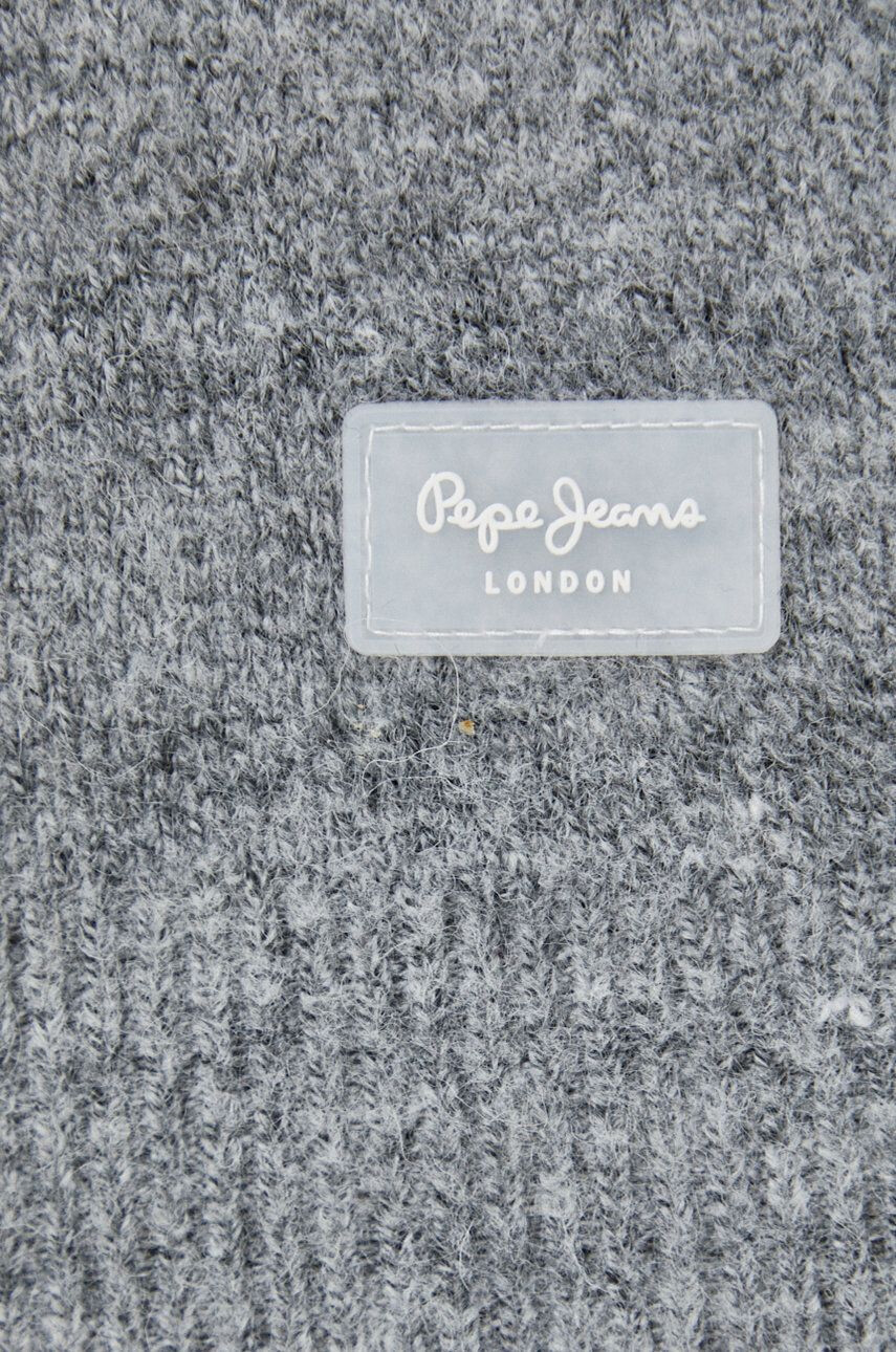 Pepe Jeans Svetr z vlněné směsi pánský šedá barva - Pepit.cz