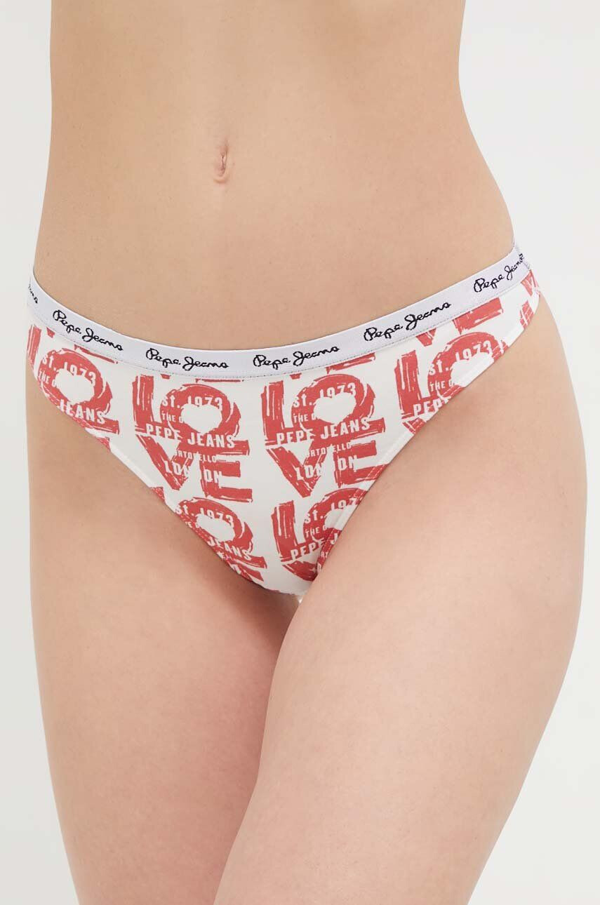 Pepe Jeans Tanga 3-pack červená barva - Pepit.cz