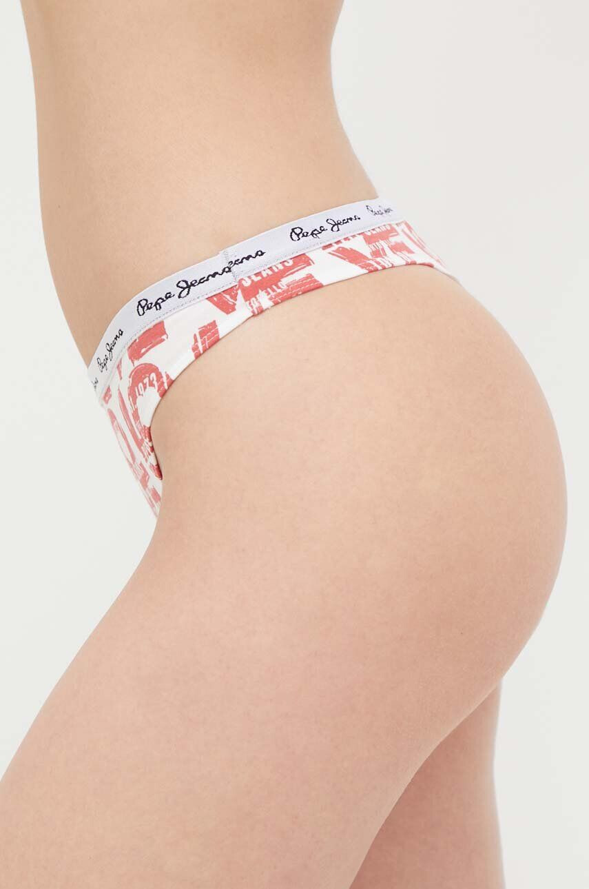 Pepe Jeans Tanga 3-pack červená barva - Pepit.cz