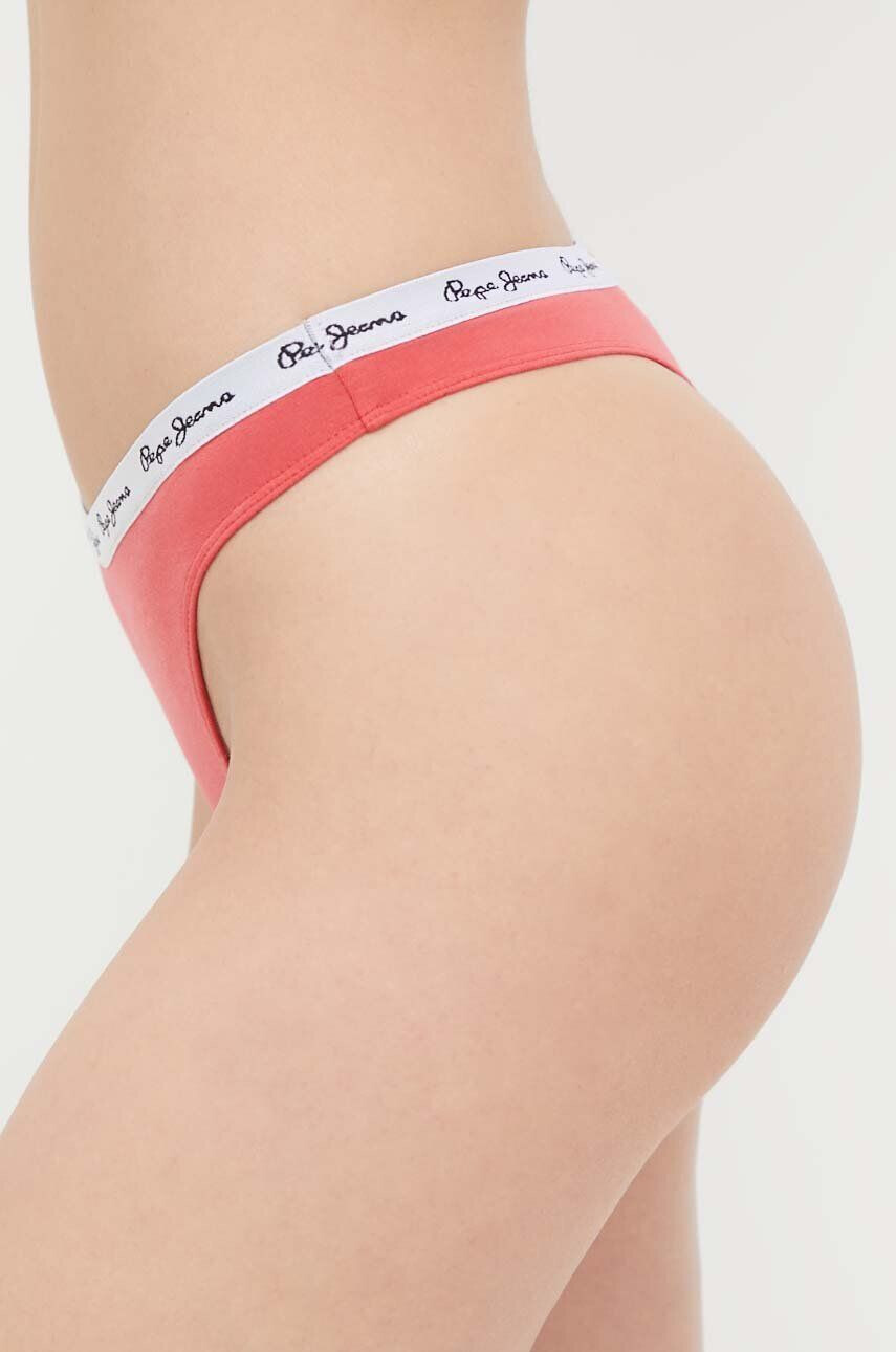 Pepe Jeans Tanga 3-pack červená barva - Pepit.cz