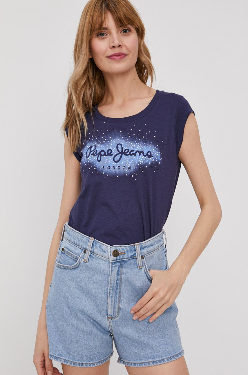 Pepe Jeans Tričko tmavomodrá barva - Pepit.cz