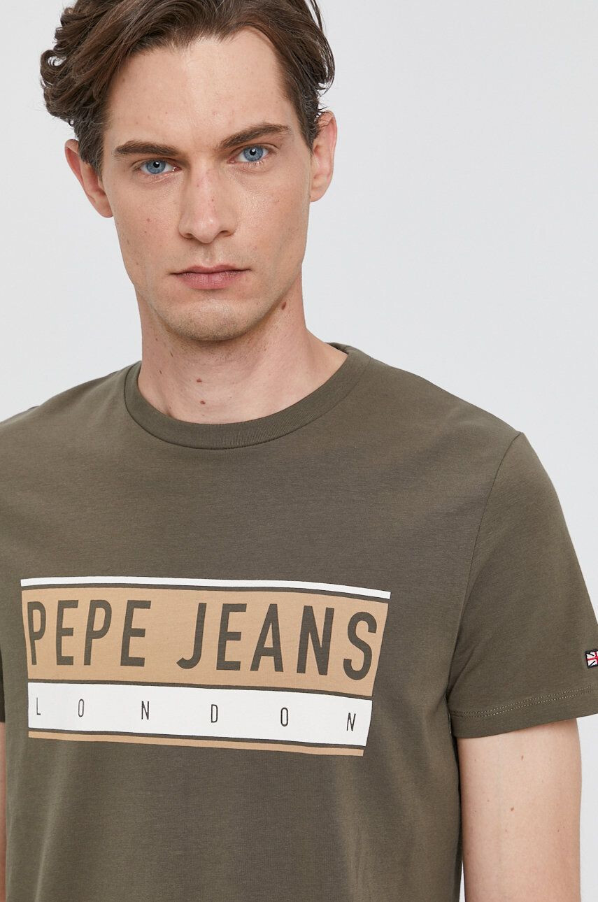 Pepe Jeans Tričko Jayo pánské zelená barva s potiskem - Pepit.cz