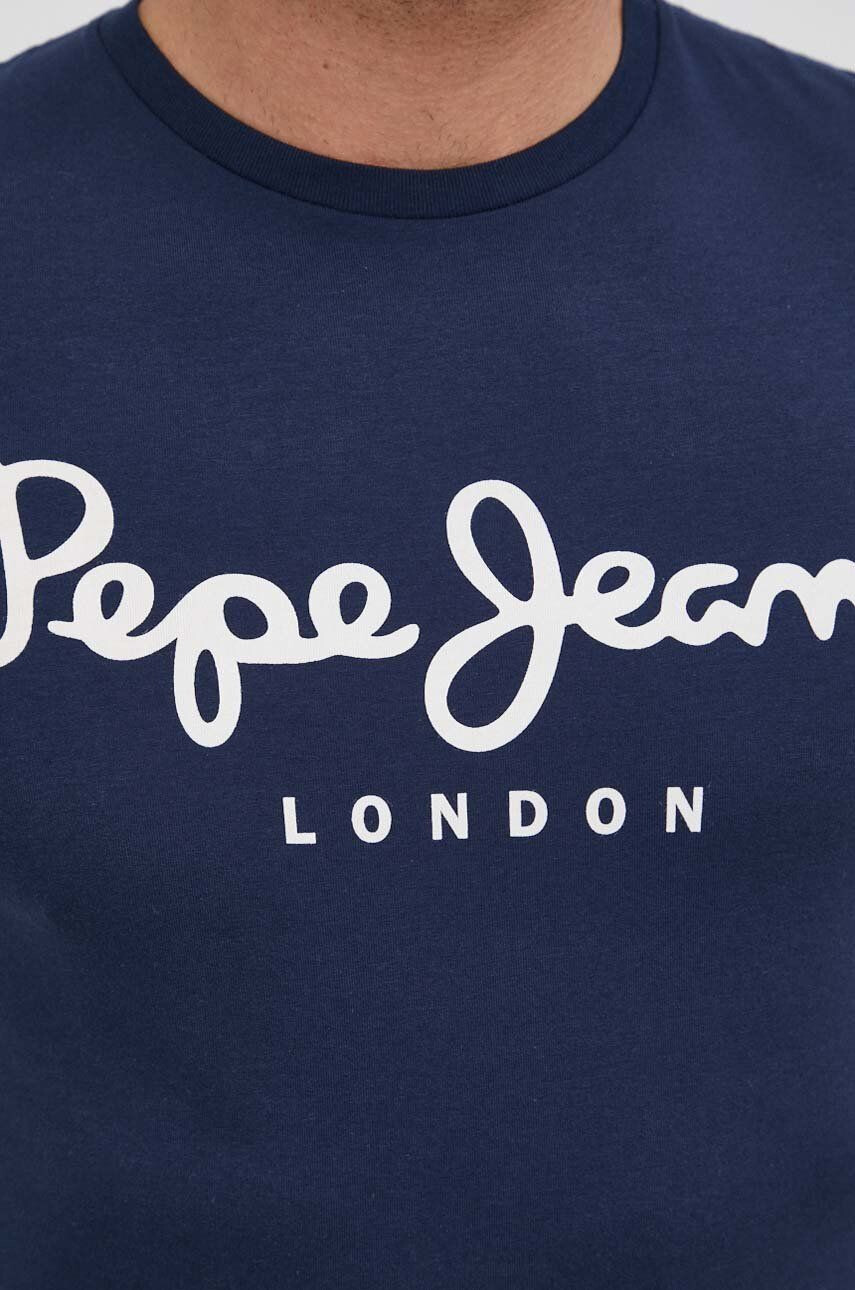 Pepe Jeans Tričko Original Stretch pánské tmavomodrá barva s potiskem - Pepit.cz