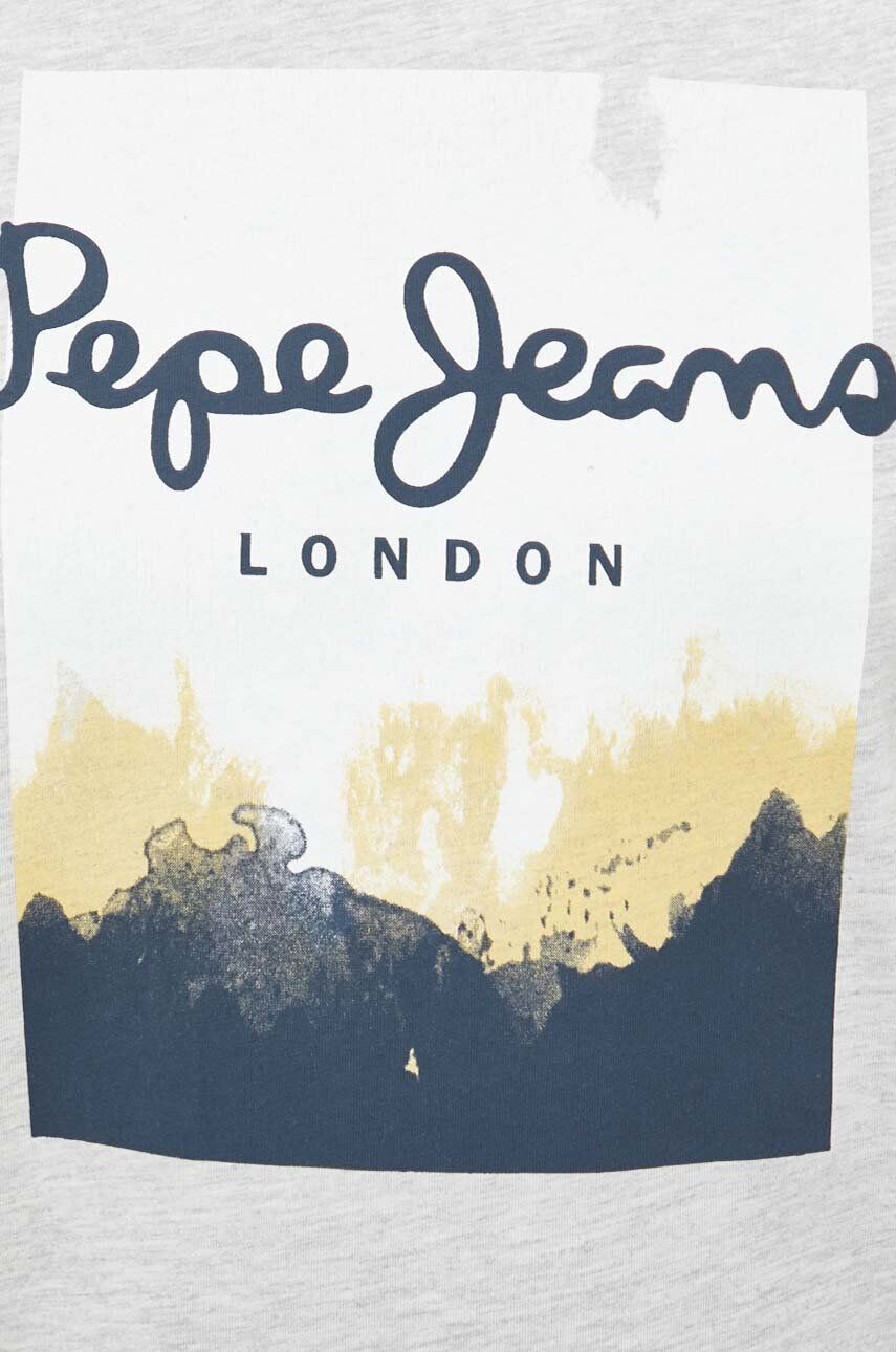 Pepe Jeans Tričko Roslyn šedá barva s potiskem - Pepit.cz