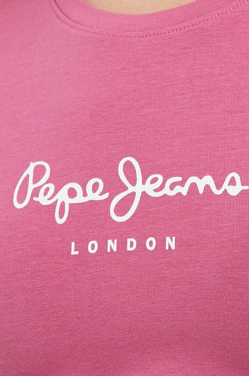 Pepe Jeans Tričko s dlouhým rukávem New Virginia fialová barva - Pepit.cz