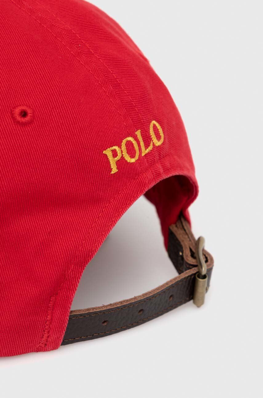 Polo Ralph Lauren Bavlněná baseballová čepice červená barva - Pepit.cz