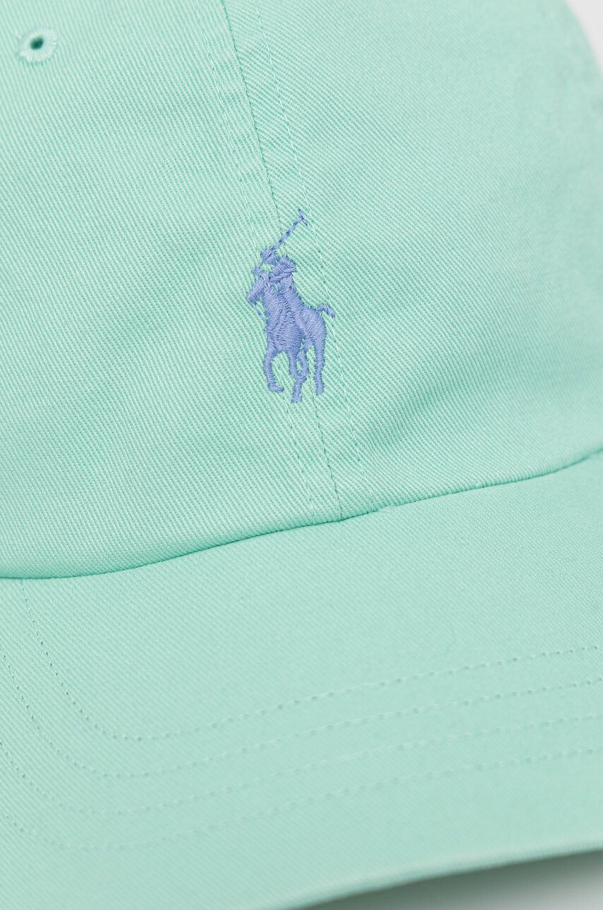 Polo Ralph Lauren Bavlněná čepice tyrkysová barva s aplikací - Pepit.cz